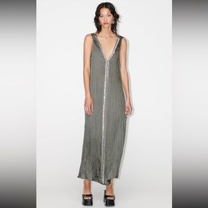 ZARA - Embroidered Satin Effect Dress Limited Edition - S